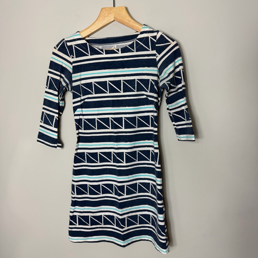 Mahi Gold Blue Dress Cotton Stretch Size XXS